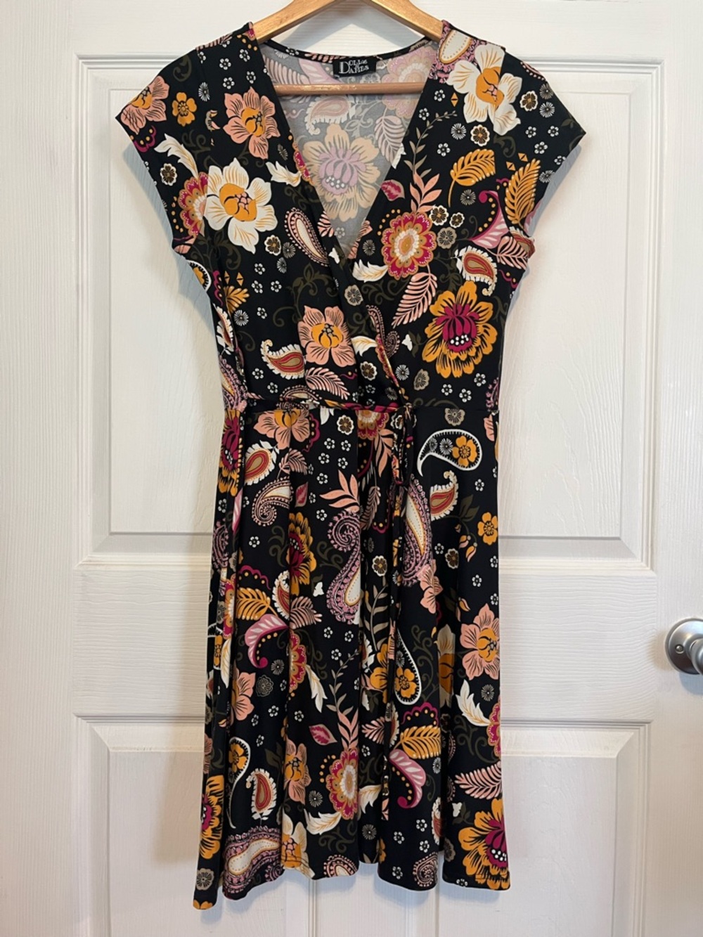Dolls & Dames Black Floral Wrap Dress